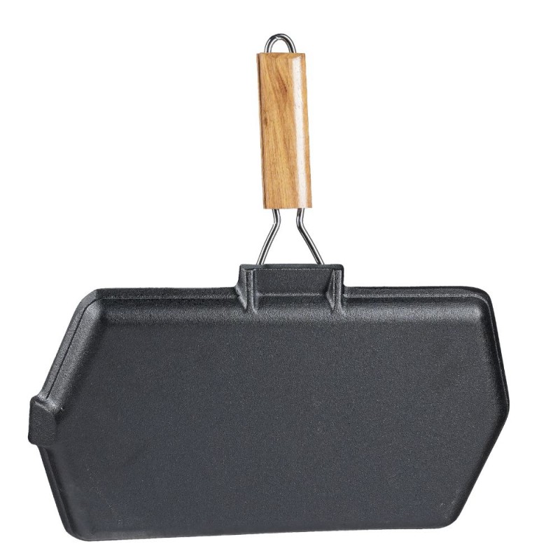 Malmist grillpann kokkuklapitava puidust käepidemega, 35x21 cm | Malmist grillpann Malmist grillpann kokkuklapitava puidust käepidemega, 35x21 cm | Malmist grillpann | Malmpann |